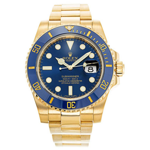 R*l*x-submariner-blue-dial-gold-116618lb